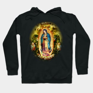 Our Lady of Guadalupe Mexican Virgin Mary Mexico Aztec Tilma 20-105 Hoodie